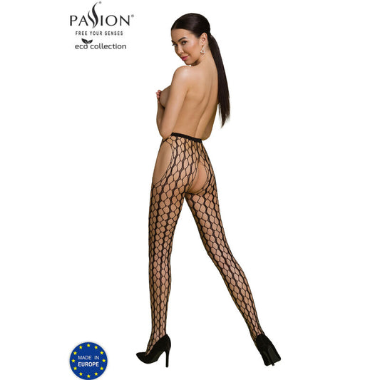 PASSION - COLLEZIONE ECO BODYSTOCKING ECO S007 BIANCO - PASSION WOMAN GARTER & STOCK | Lingerie Harness Boutique