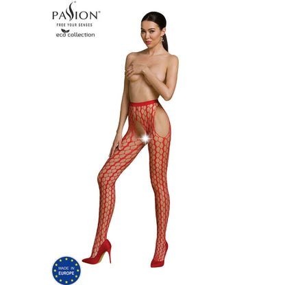 PASSION - COLLEZIONE ECO BODYSTOCKING ECO S007 BIANCO - PASSION WOMAN GARTER & STOCK | Lingerie Harness Boutique