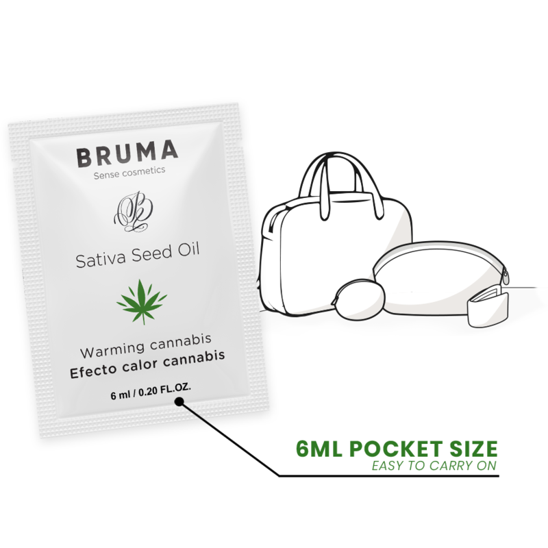 BRUMA - GEL SCORREVOLE ALL''OLIO DI SEMI DI SATIVA GUSTO CANNABIS RISCALDANTE 6 ML - BRUMA | Lingerie Harness Boutique