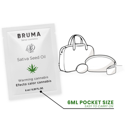 BRUMA - GEL SCORREVOLE ALL''OLIO DI SEMI DI SATIVA GUSTO CANNABIS RISCALDANTE 6 ML - BRUMA | Lingerie Harness Boutique