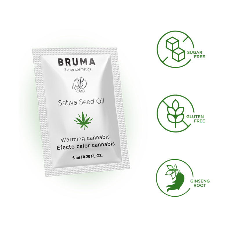BRUMA - GEL SCORREVOLE ALL''OLIO DI SEMI DI SATIVA GUSTO CANNABIS RISCALDANTE 6 ML - BRUMA | Lingerie Harness Boutique