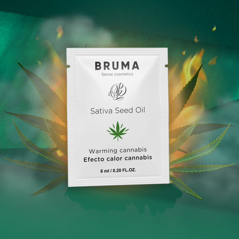 BRUMA - GEL SCORREVOLE ALL''OLIO DI SEMI DI SATIVA GUSTO CANNABIS RISCALDANTE 6 ML - BRUMA | Lingerie Harness Boutique
