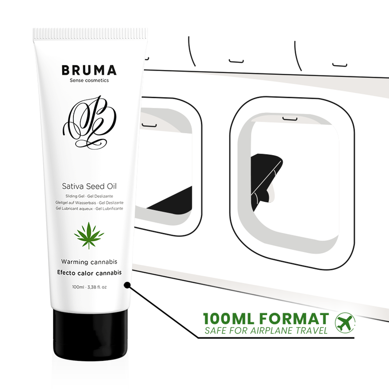 BRUMA - GEL SCORREVOLE ALL''OLIO DI SEMI DI SATIVA SCALDANTE GUSTO CANNABIS 100 ML - BRUMA | Lingerie Harness Boutique