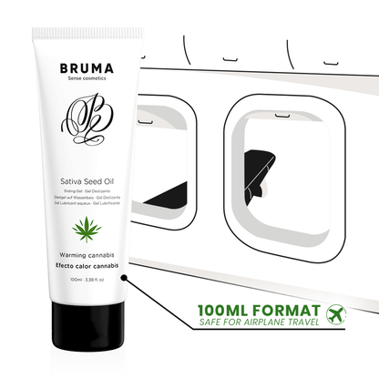 BRUMA - GEL SCORREVOLE ALL''OLIO DI SEMI DI SATIVA SCALDANTE GUSTO CANNABIS 100 ML - BRUMA | Lingerie Harness Boutique