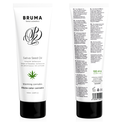 BRUMA - GEL SCORREVOLE ALL''OLIO DI SEMI DI SATIVA SCALDANTE GUSTO CANNABIS 100 ML - BRUMA | Lingerie Harness Boutique