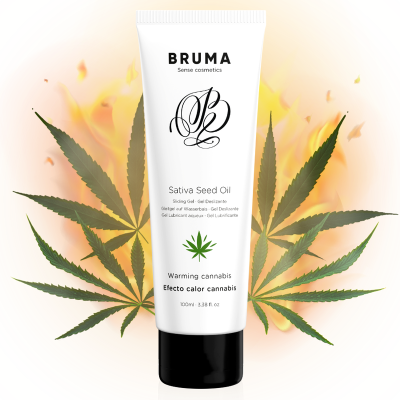 BRUMA - GEL SCORREVOLE ALL''OLIO DI SEMI DI SATIVA SCALDANTE GUSTO CANNABIS 100 ML - BRUMA | Lingerie Harness Boutique
