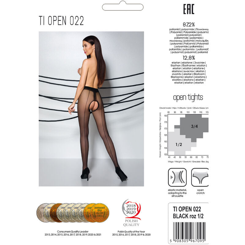 PASSION - TIOPEN 022 COLLANT NERO 3/4 20 DEN - PASSION WOMAN GARTER & STOCK | Lingerie Harness Boutique