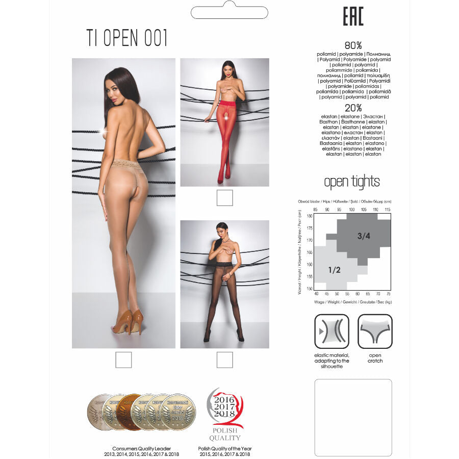 PASSION - TIOPEN 001 COLLANT NERO 3/4 20 DEN - PASSION WOMAN GARTER & STOCK | Lingerie Harness Boutique