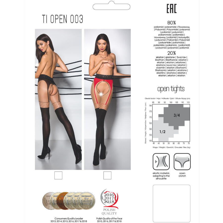PASSION - TIOPEN 003 COLLANT NERO 3/4 20/40 DEN - PASSION WOMAN GARTER & STOCK | Lingerie Harness Boutique
