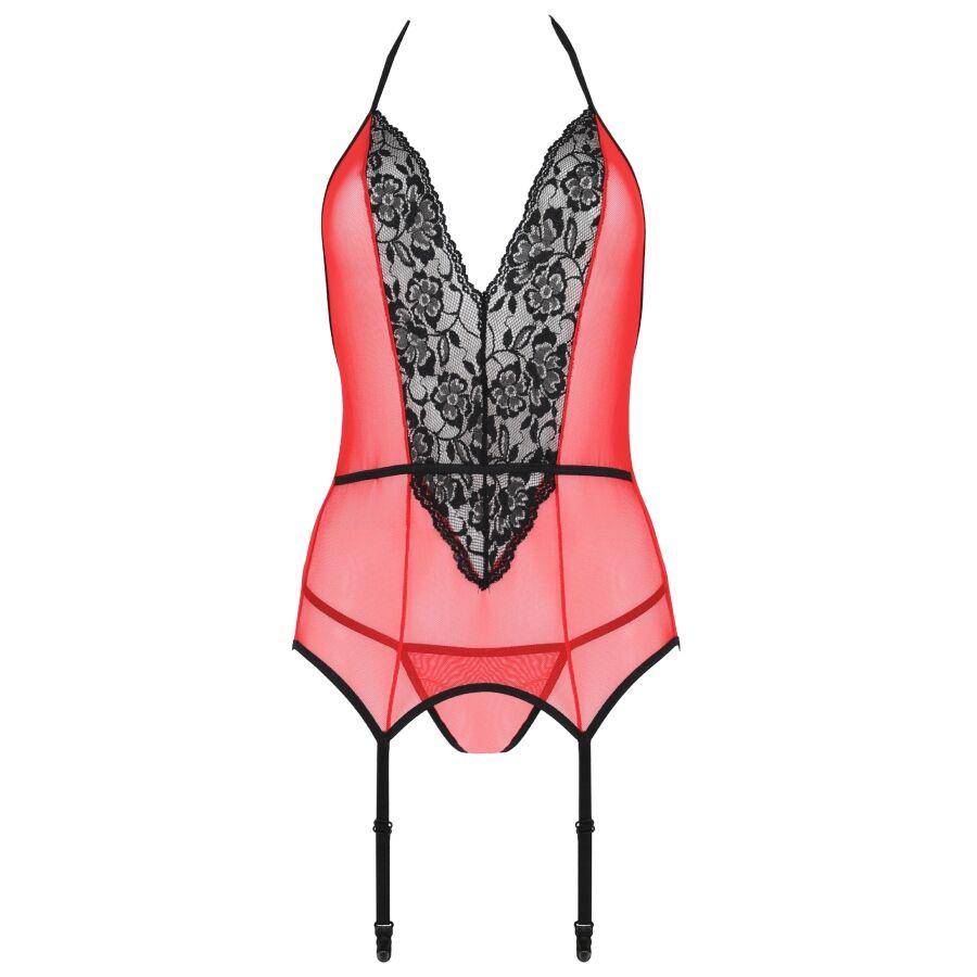 PASSION - CORSETTO PEONIA LINEA EROTICA ROSSO L/XL - PASSION WOMAN | Lingerie Harness Boutique