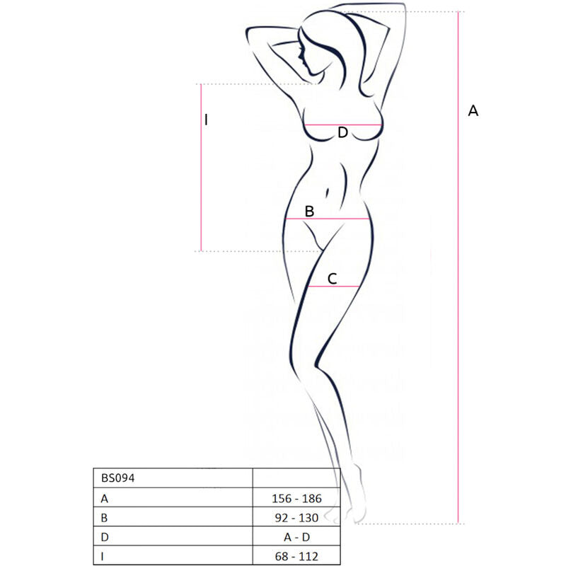 PASSION - BS094 BODYSTOCKING NERO TAGLIA UNICA - PASSION WOMAN BODYSTOCKINGS | Lingerie Harness Boutique