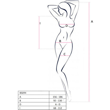 PASSION - BS094 BODYSTOCKING NERO TAGLIA UNICA - PASSION WOMAN BODYSTOCKINGS | Lingerie Harness Boutique