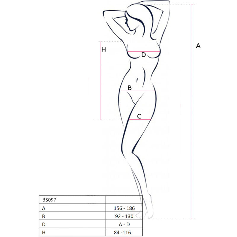 PASSION - BS097 BODYSTOCKING NERO TAGLIA UNICA - PASSION WOMAN BODYSTOCKINGS | Lingerie Harness Boutique