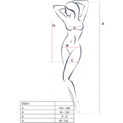 PASSION - BS097 BODYSTOCKING NERO TAGLIA UNICA - PASSION WOMAN BODYSTOCKINGS | Lingerie Harness Boutique