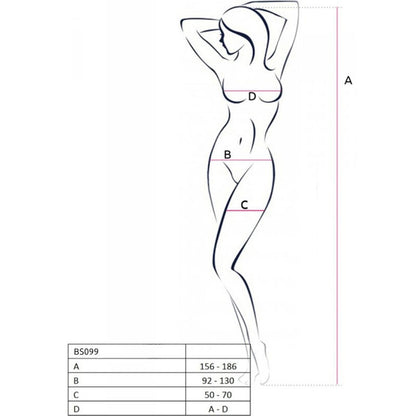 PASSION - BS099 BODYSTOCKING NERO TAGLIA UNICA - PASSION WOMAN BODYSTOCKINGS | Lingerie Harness Boutique