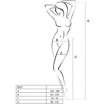 PASSION - S027 COLLANT NERO CON GIARRETTIERA TAGLIA UNICA - PASSION WOMAN GARTER & STOCK | Lingerie Harness Boutique
