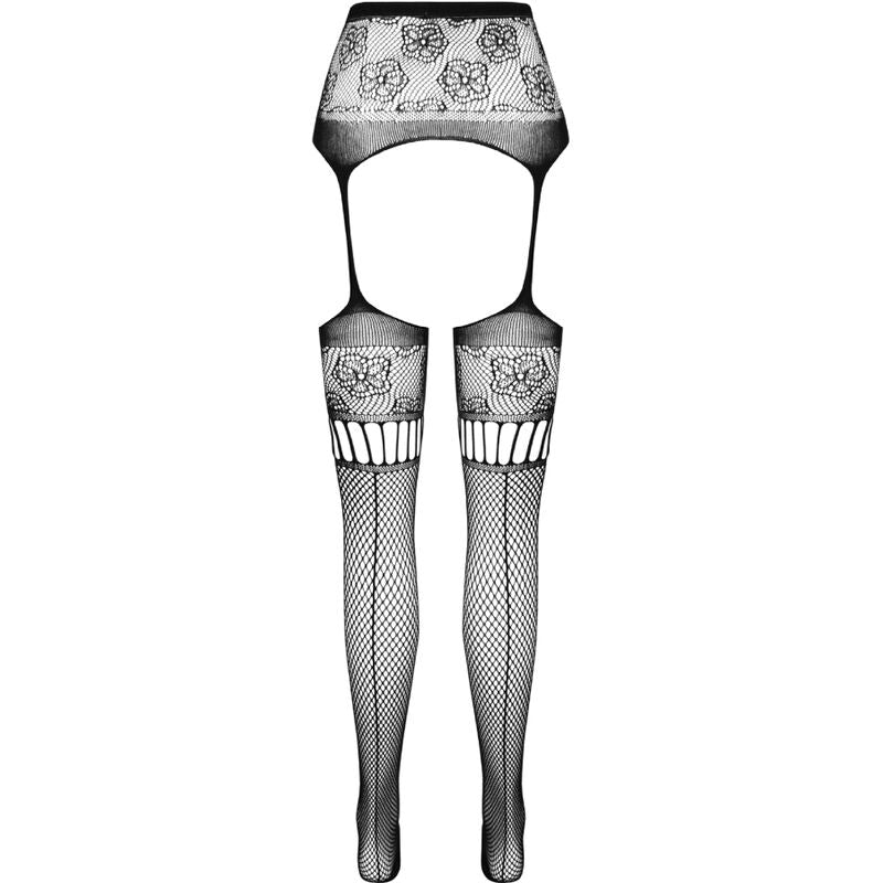PASSION - S030 COLLANT CON REGGISENO NERO TAGLIA UNICA - PASSION WOMAN GARTER & STOCK | Lingerie Harness Boutique
