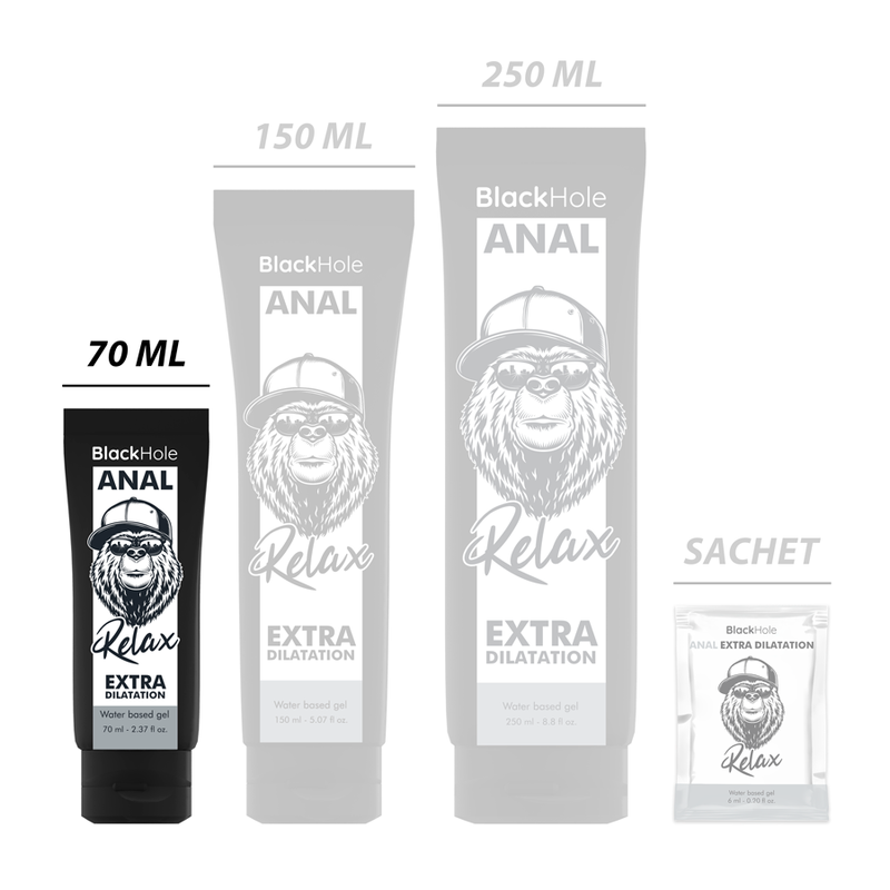BLACK HOLE - GEL DILATANTE ANALE A BASE D'ACQUA 70 ML - BLACK HOLE | Lingerie Harness Boutique
