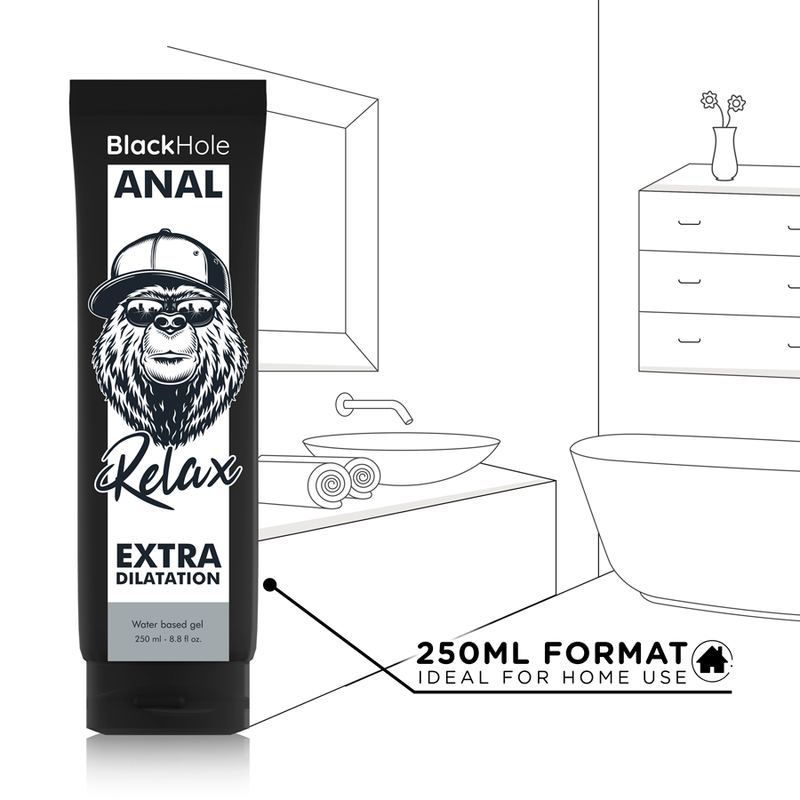 BLACK HOLE - GEL A BASE D'ACQUA DILATAZIONE ANALE 250 ML - BLACK HOLE | Lingerie Harness Boutique