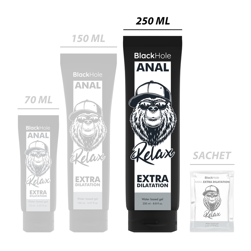 BLACK HOLE - GEL A BASE D'ACQUA DILATAZIONE ANALE 250 ML - BLACK HOLE | Lingerie Harness Boutique