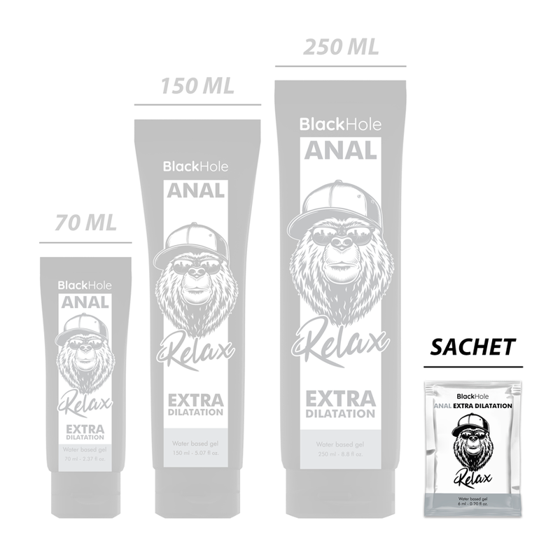 BLACK HOLE - GEL A BASE D'ACQUA EXTRA DILATAZIONE 6 ML MONODOSE - BLACK HOLE | Lingerie Harness Boutique