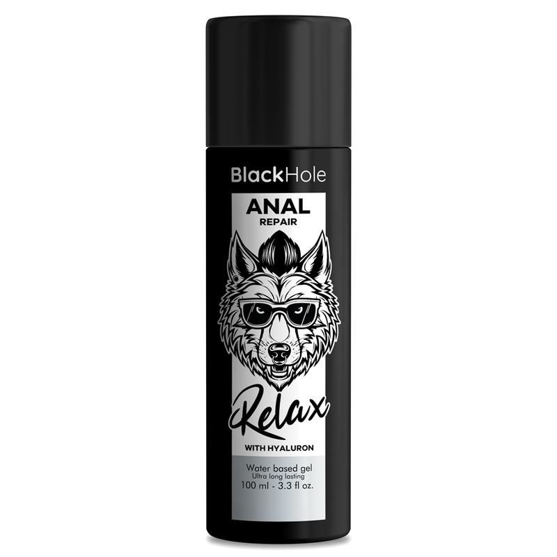 BLACK HOLE - RIPARATORE ANALE A BASE D'ACQUA RELAX CON IALURONICO 100 ML - BLACK HOLE | Lingerie Harness Boutique