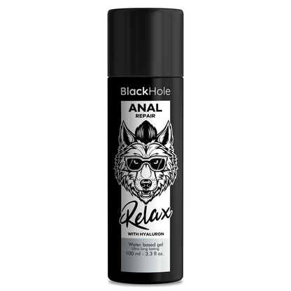 BLACK HOLE - RIPARATORE ANALE A BASE D'ACQUA RELAX CON IALURONICO 100 ML - BLACK HOLE | Lingerie Harness Boutique