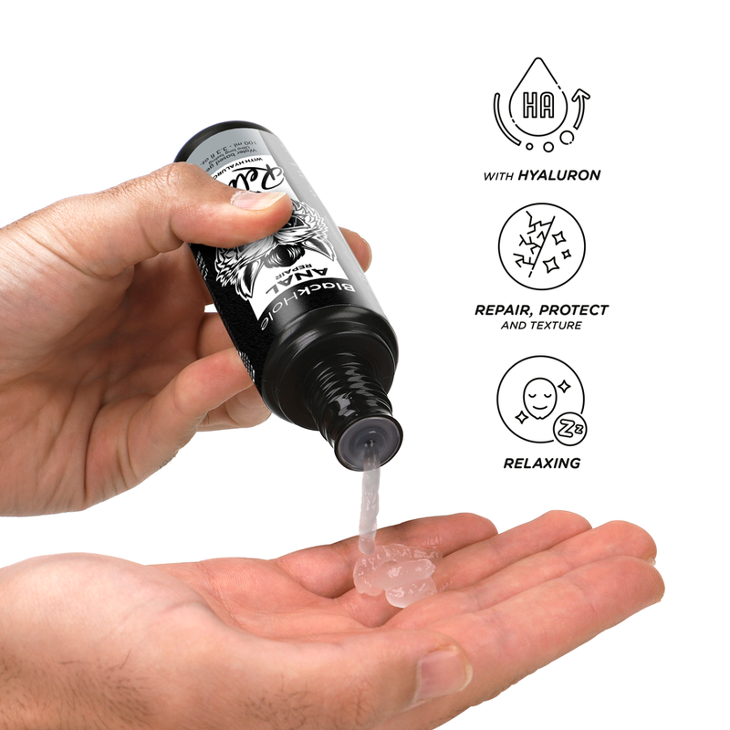 BLACK HOLE - RIPARATORE ANALE A BASE D'ACQUA RELAX CON IALURONICO 100 ML - BLACK HOLE | Lingerie Harness Boutique