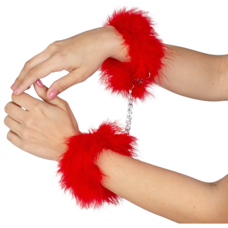 GIOCO SEGRETO - MANETTE MARABOU ROSSO - SECRETPLAY 100% FETISH | Lingerie Harness Boutique