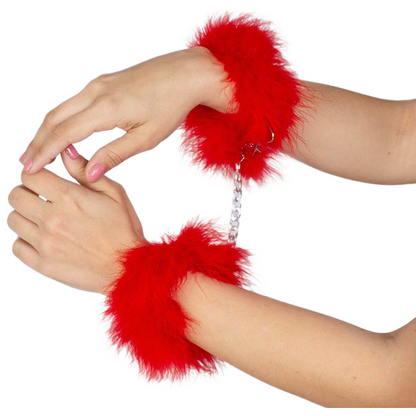 GIOCO SEGRETO - MANETTE MARABOU ROSSO - SECRETPLAY 100% FETISH | Lingerie Harness Boutique
