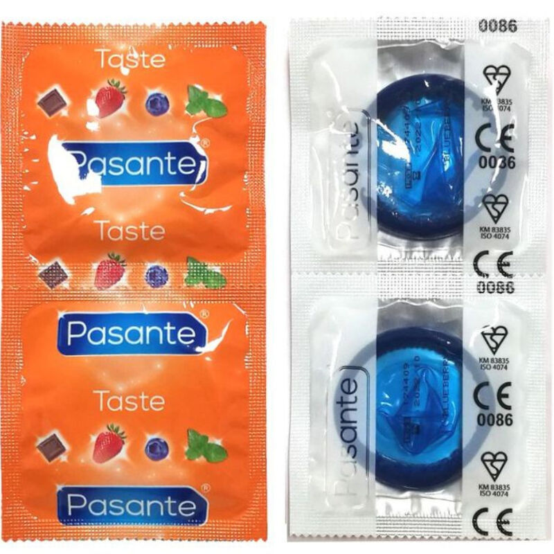 PASANTE - BLUEBERRY FLAVOUR CONDOMS BAG 144 UNITS