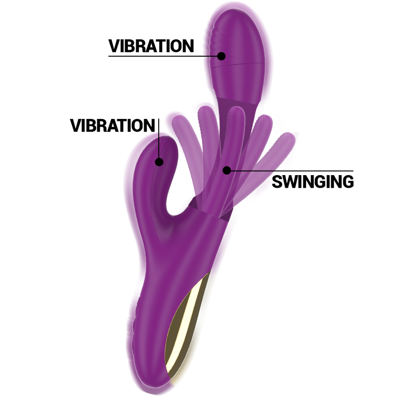 INTENSE - APOLO VIBRATORE MULTIFUNZIONE RICARICABILE 7 VIBRAZIONI CON LINGUA OSCILLANTE VIOLA - INTENSE FUN | Lingerie Harness Boutique