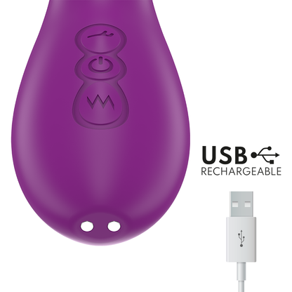 INTENSE - APOLO RECHARGEABLE MULTIFUNCTIONAL VIBRATOR 7 VIBRATIONS WITH OSCILLATING TONGUE PURPLE