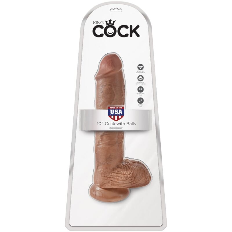 KING COCK - PENE REALISTICO CON SFERE 19.8 CM CARAMEL - KING COCK | Lingerie Harness Boutique