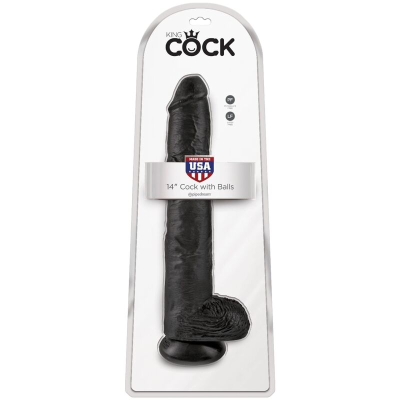 KING COCK - PENE REALISTICO CON SFERE 30.5 CM NERO - KING COCK | Lingerie Harness Boutique