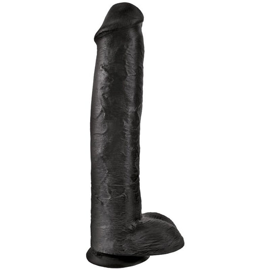 KING COCK - REALISTIC PENIS WITH BALLS 34.2 CM BLACK