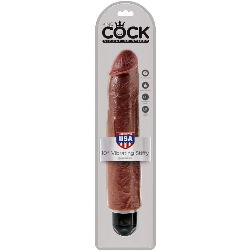 KING COCK - REALISTIC PENIS VIBRATOR 25.6 CM BROWN