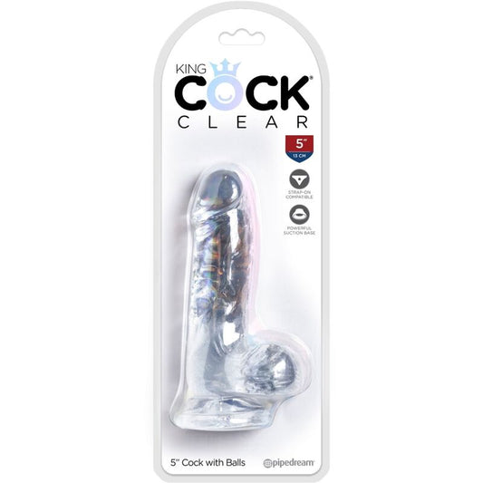KING COCK - CLEAR PENE REALISTICO CON SFERE 10.1 CM TRASPARENTE - KING COCK | Lingerie Harness Boutique