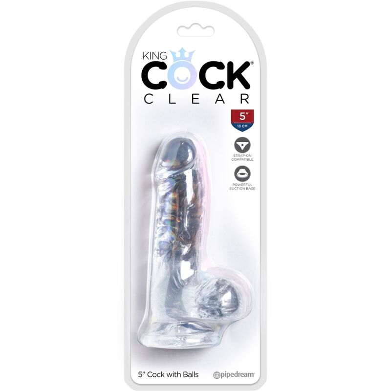 KING COCK - CLEAR PENE REALISTICO CON SFERE 10.1 CM TRASPARENTE - KING COCK | Lingerie Harness Boutique