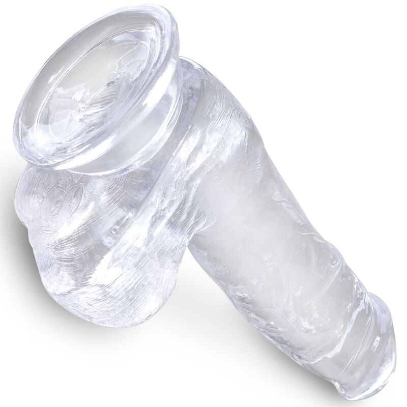 KING COCK - CLEAR PENE REALISTICO CON SFERE 13.5 CM TRASPARENTE - KING COCK | Lingerie Harness Boutique