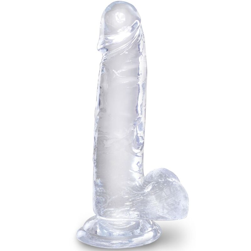 KING COCK - CLEAR PENE REALISTICO CON SFERE 15.2 CM TRASPARENTE - KING COCK | Lingerie Harness Boutique