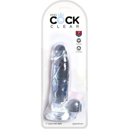 KING COCK - CLEAR PENE REALISTICO CON SFERE 15.2 CM TRASPARENTE - KING COCK | Lingerie Harness Boutique