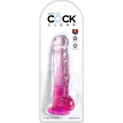 KING COCK - CLEAR PENE REALISTICO CON SFERE 16.5 CM ROSA - KING COCK | Lingerie Harness Boutique