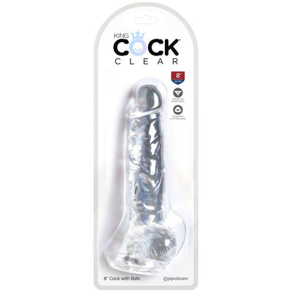 KING COCK - CLEAR PENE REALISTICO CON SFERE 16.5 CM TRASPARENTE - KING COCK | Lingerie Harness Boutique