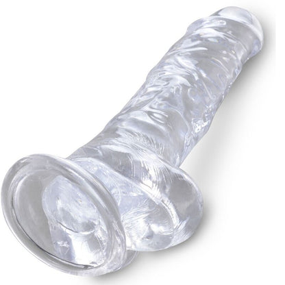 KING COCK - CLEAR PENE REALISTICO CON SFERE 16.5 CM TRASPARENTE - KING COCK | Lingerie Harness Boutique