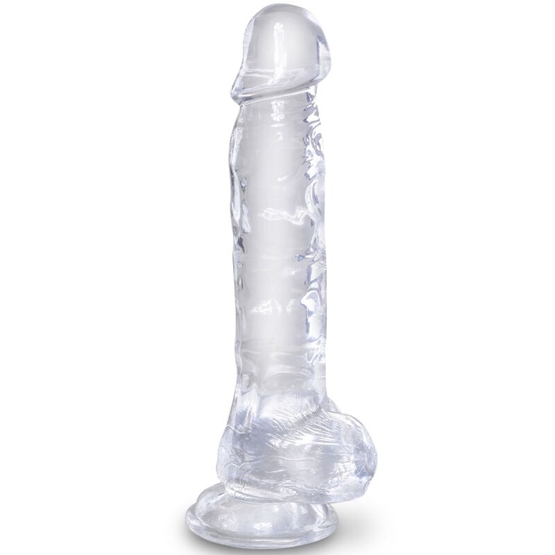 KING COCK - CLEAR PENE REALISTICO CON SFERE 16.5 CM TRASPARENTE - KING COCK | Lingerie Harness Boutique