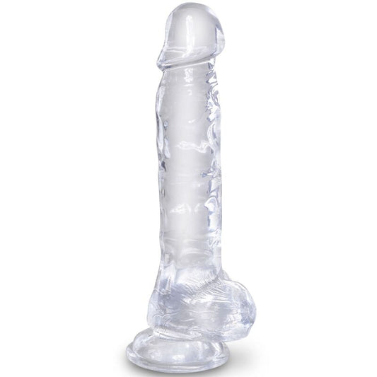 KING COCK - CLEAR PENE REALISTICO CON SFERE 16.5 CM TRASPARENTE - KING COCK | Lingerie Harness Boutique