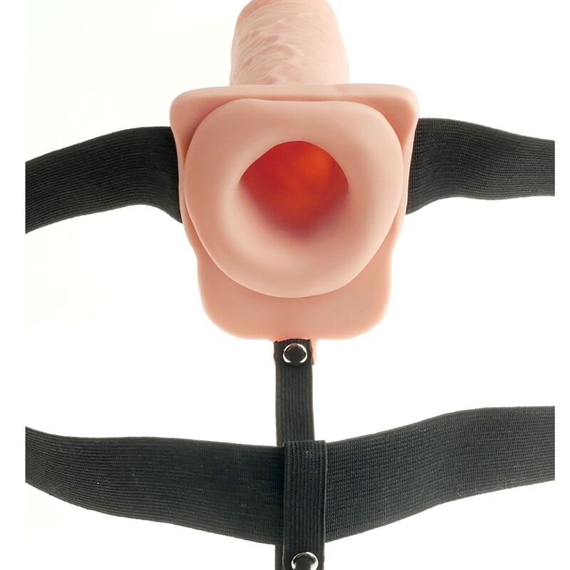 FETISH FANTASY SERIES - ADJUSTABLE HARNESS REALISTIC PENIS WITH RECHARGEABLE BALLS AND 28 CM VIBRATOR