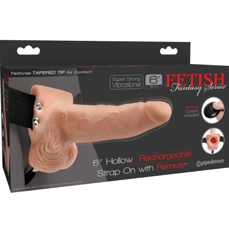 FETISH FANTASY SERIES - IMBRAGATURA REGOLABILE TELECOMANDO PENE REALISTICO CON TESTICOLI RICARICABILI E VIBRATORE 15 CM - FETISH FANTASY SERIES | Lingerie Harness Boutique