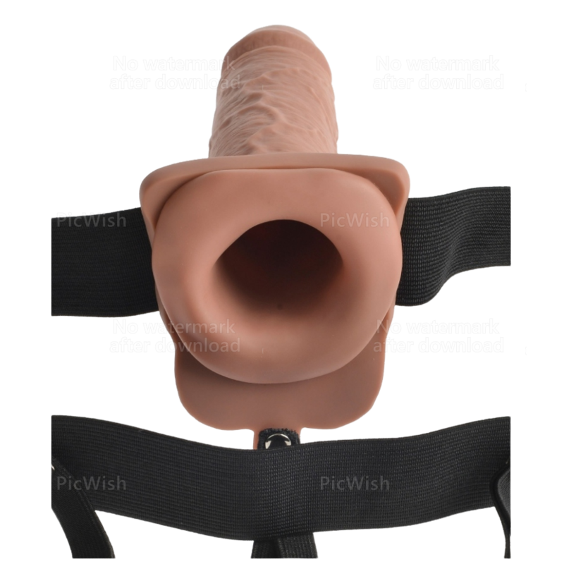 FETISH FANTASY SERIES - ADJUSTABLE HARNESS REALISTIC PENIS WITH RECHARGEABLE BALLS AND 17.8 CM VIBRATOR